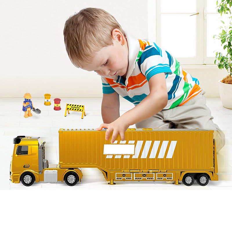 Набор детских машинок спецтехники (строительный набор): бетономешалка (автобетоносмеситель), самосвал, экскаватор, фронтальный погрузчик трактор