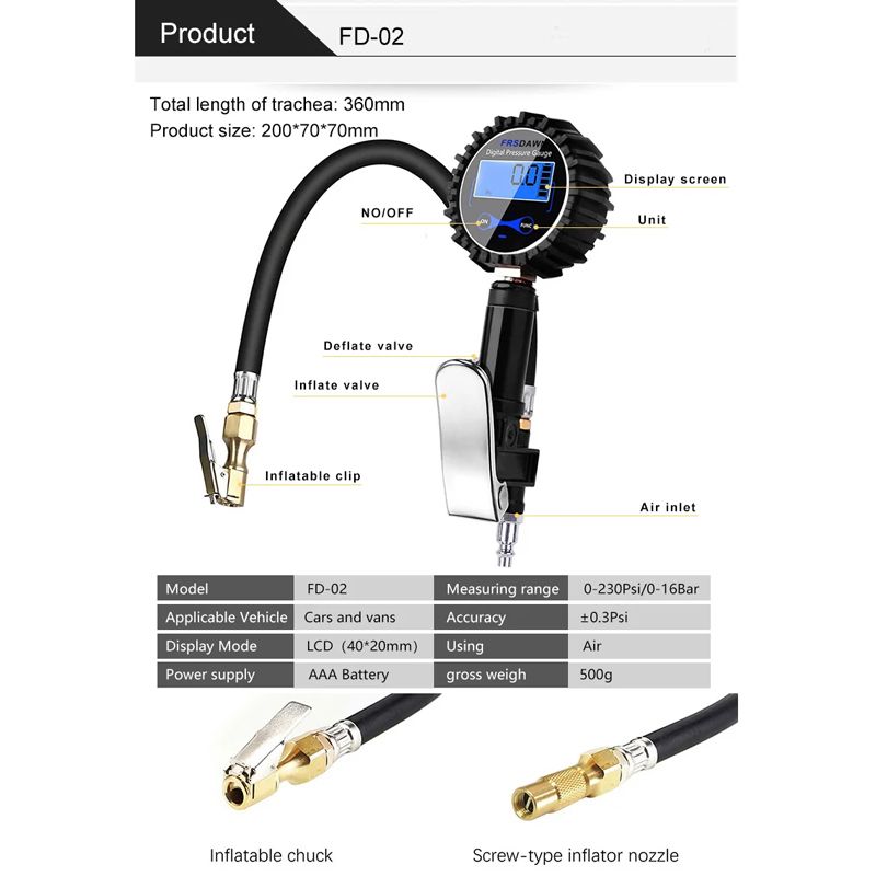 Пистолет Для Подкачки Шин С Манометром