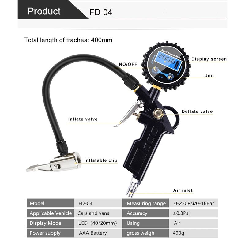 Пистолет Для Подкачки Шин С Манометром
