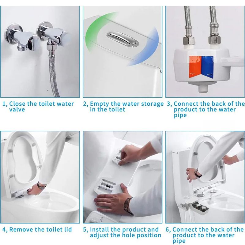 Биде Приставка Для Унитаза Левая С Горячей Водой Гигиеническим Душем Подогревом Воды