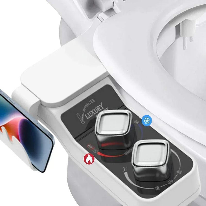 Биде Приставка Для Унитаза Левая С Горячей Водой Гигиеническим Душем Подогревом Воды