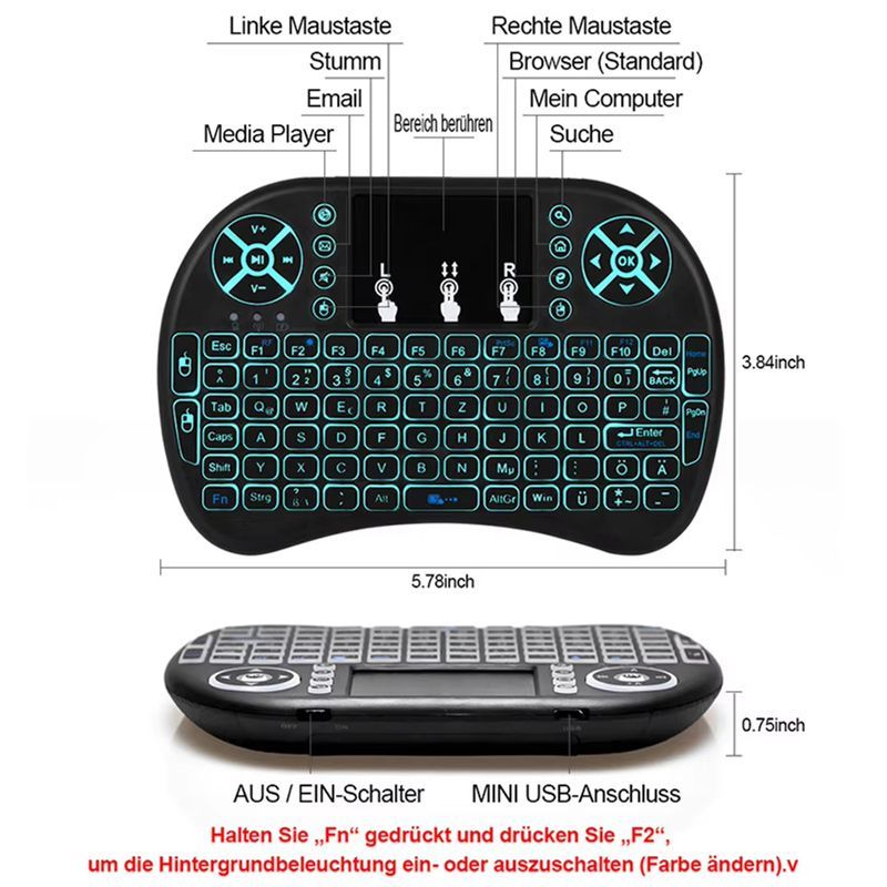Клавиатура С Тачпадом Беспроводная