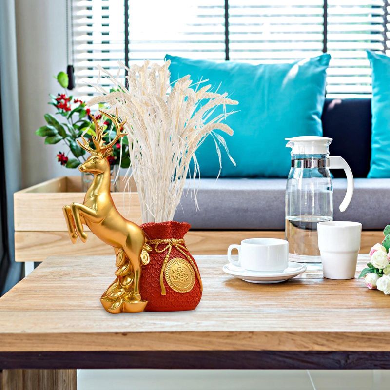 Ваза Олень Голова Золотой