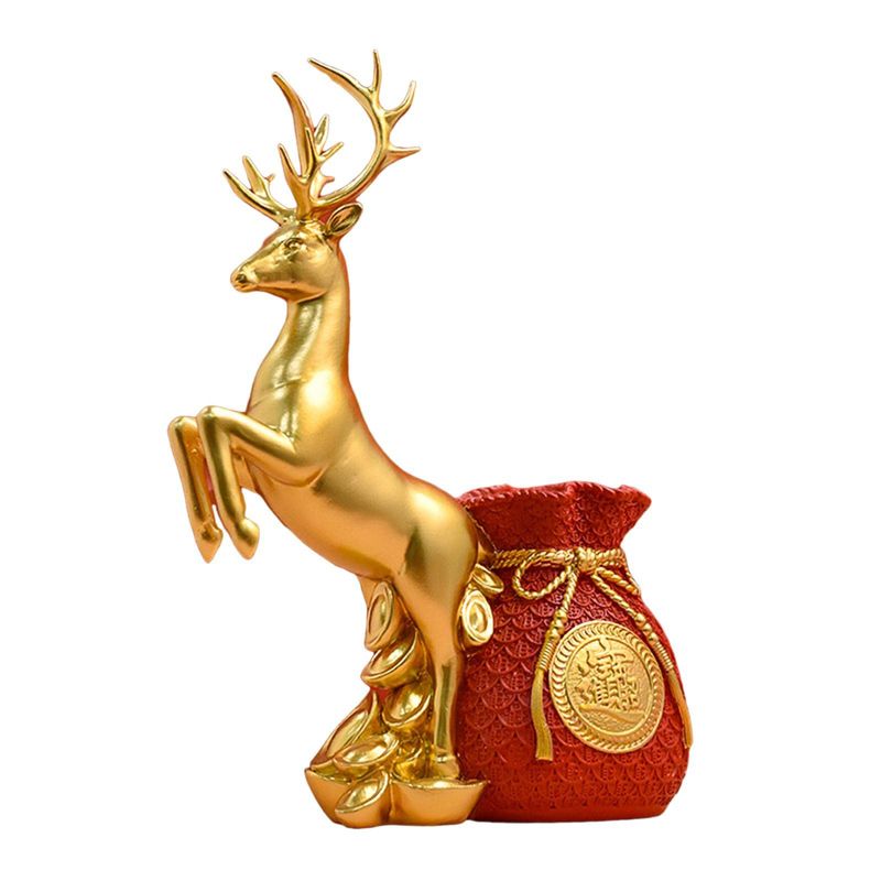 Ваза Олень Голова Золотой