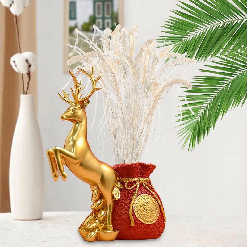 Ваза Олень Голова Золотой