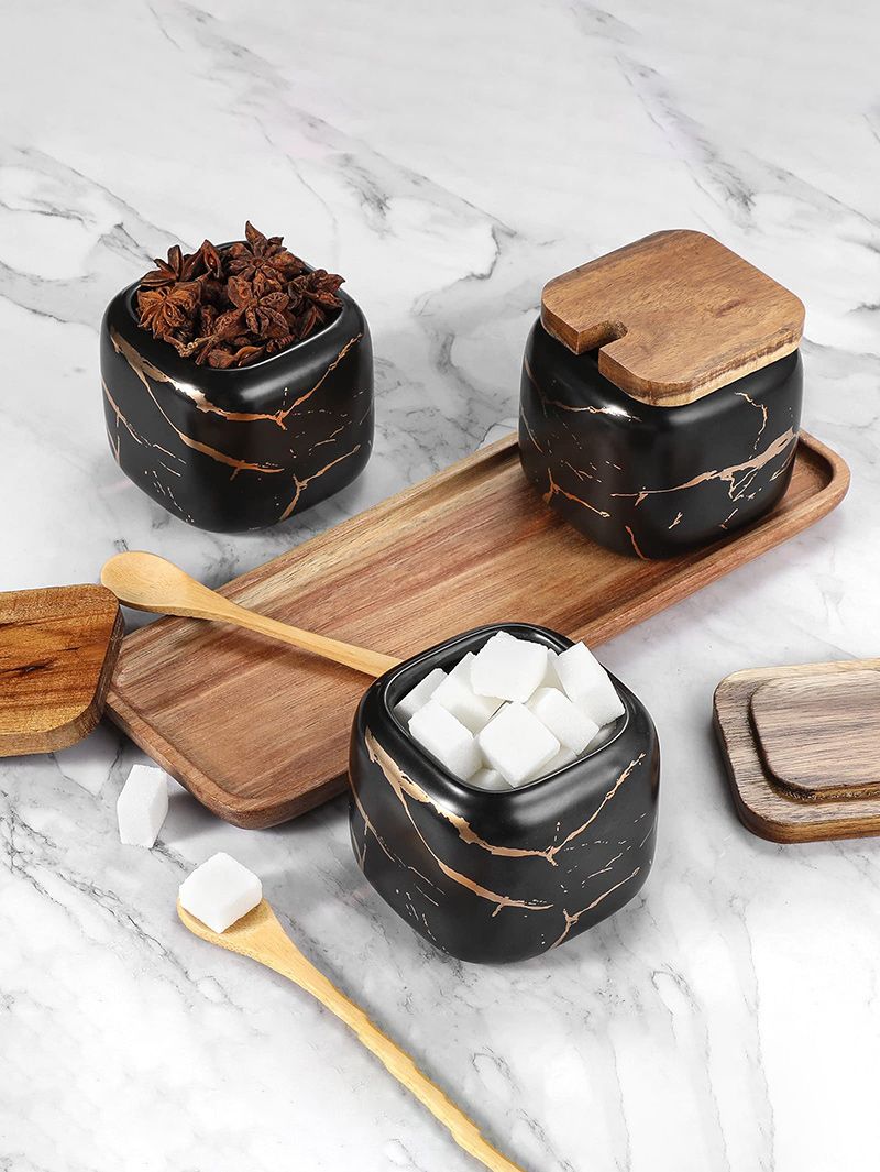 Набор Сахарница И Солонка На Подставке