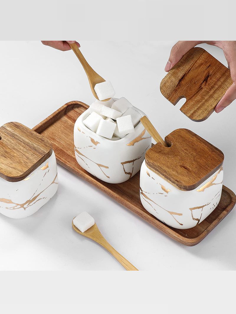 Набор Сахарница И Солонка На Подставке