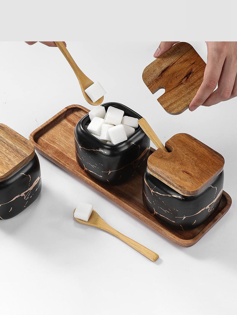 Набор Сахарница И Солонка На Подставке